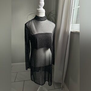 Eva Franco Black Dress with Rhinestone Accents